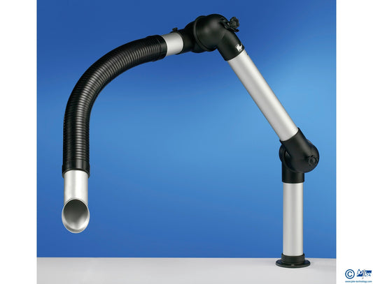 Joke Nr.0200185 Deckel JF5 mit Absaugarm flex NW50 Schwarz, 900 mm, 2 Gelenke