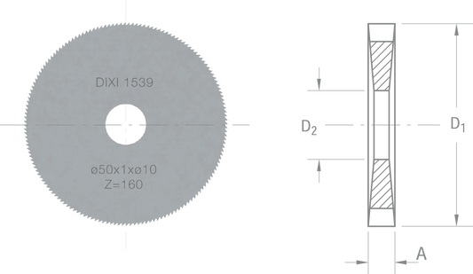 Dixi 1539 D 25 x 0,60 x D 6,00 Z=120 keményfém fűrésztárcsa