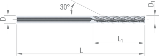 Dixi 7224 D 6,00 x 40,0 x D 6,0 x 10 0 Z=4 DIAMANT keményfém szár rádiuszmaró hosszú