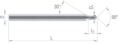 Dixi 1108-90°D= 05 x 1 xD= 3 x 38 Z= 2 keményfém központfúró erősített szárral